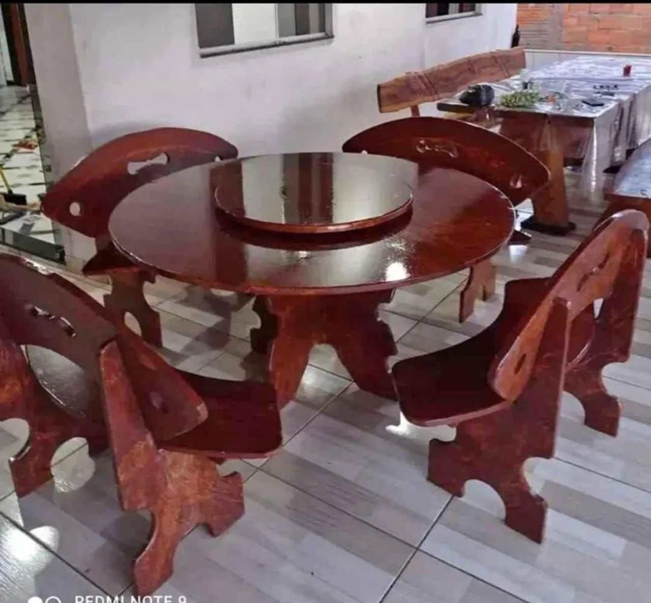 Mesa pedra de ardósia pintada e envernizada  - Foto 2