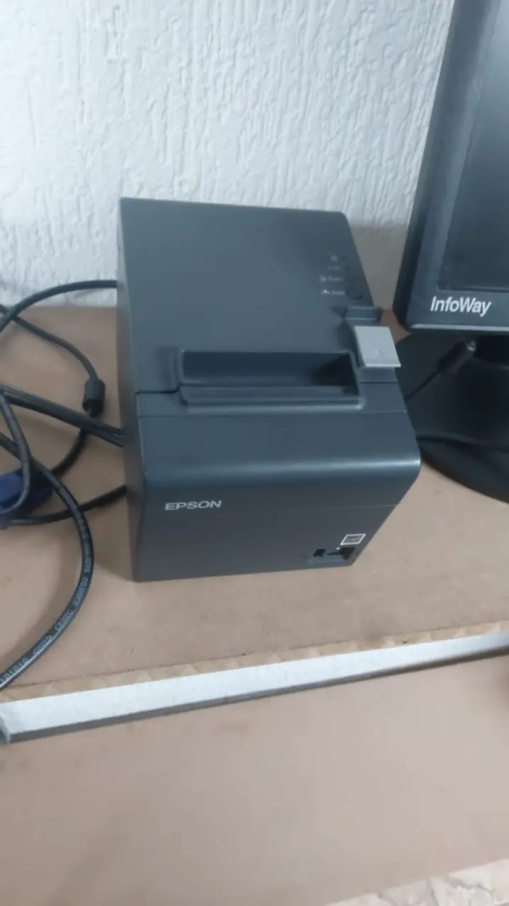 Impressora Epson termica, impressora HP e computador
