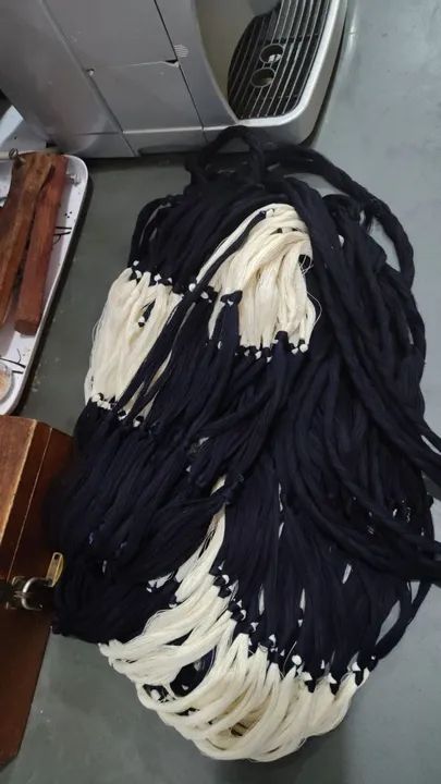 Barbante para crochê - Branco e Preto