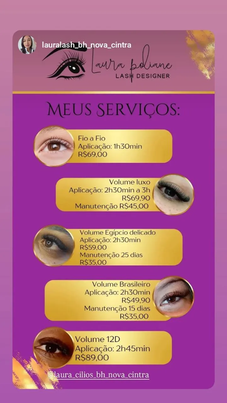 Extensões de cílios - Designer de cílios