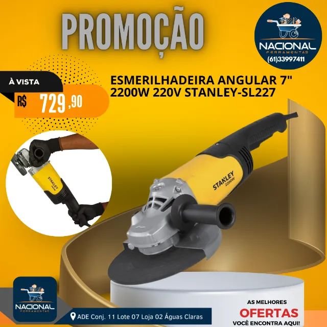 Esmerilhadeira Angular 7 Pol. 2200W 220V STANLEY-SL227