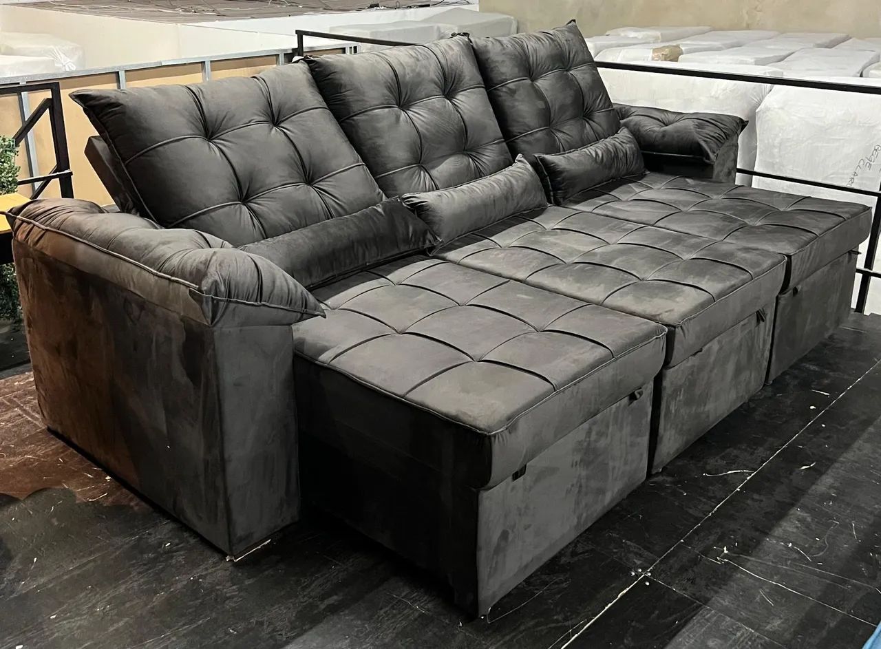 Sofá Cinza Modular 