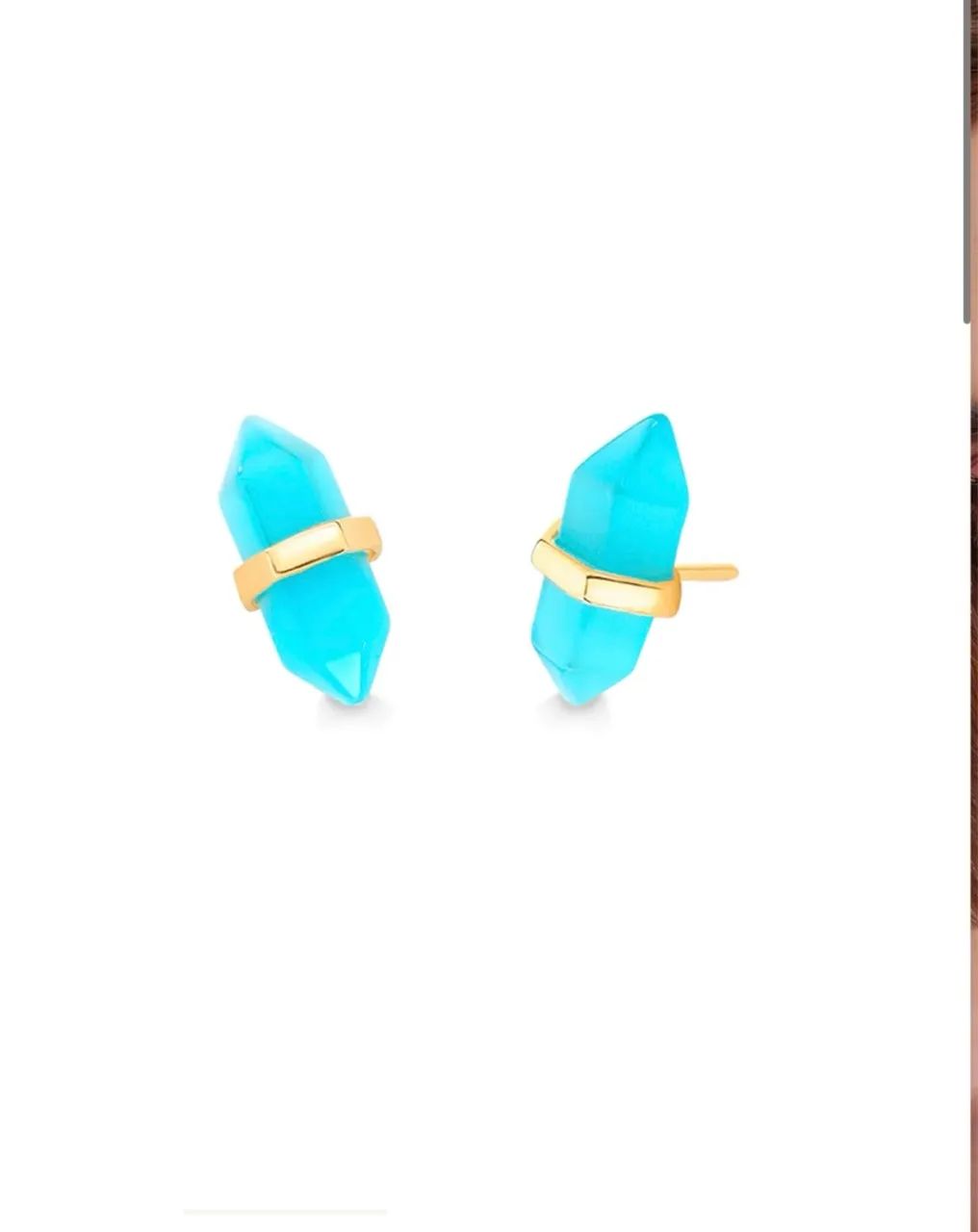 Brinco Petit Pierre B, 18k, Maria Dolores - ágata azul