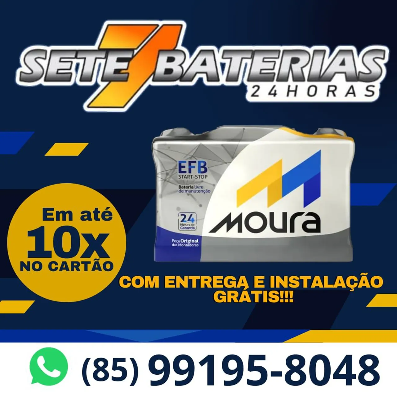 Bateria Moura EFB Start-Stop para veículo- Compass, Creta, Renegade, Argo, Jetta, Cronos.