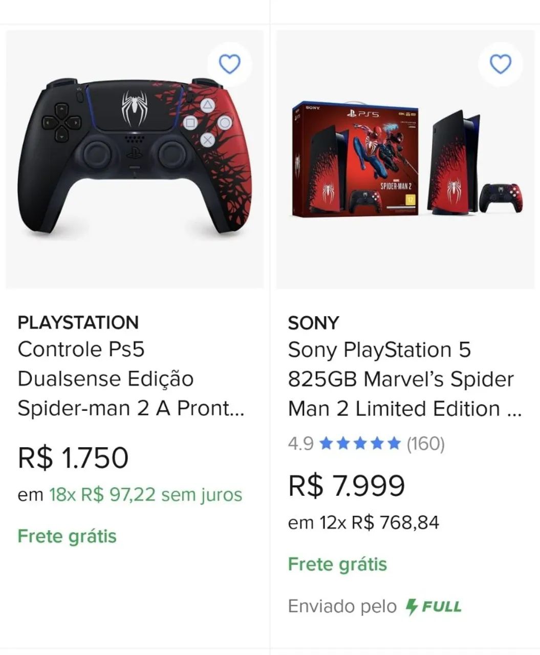 Controle PS5 Spider Man 2