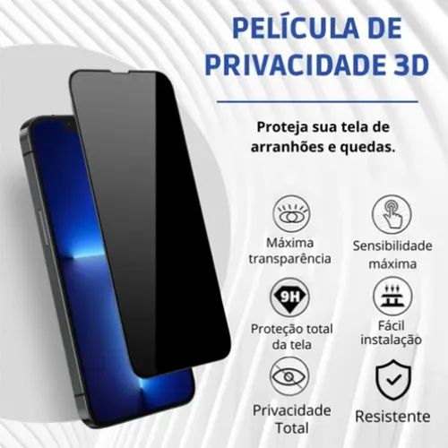 Película 3d Privacidade iPhone 12, 13, 14, 15, 16 - Foto 4