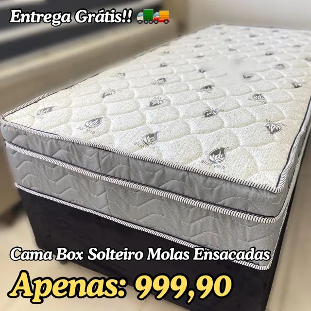 Cama Box Solteiro Molas ensacadas 