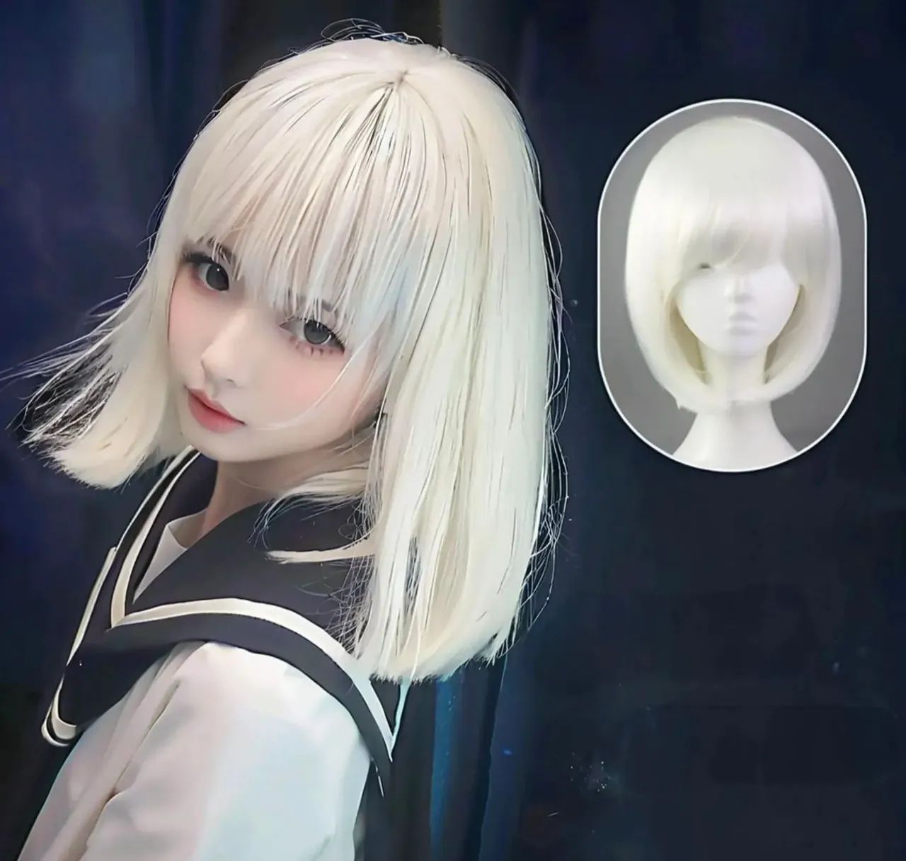 Peruca Cabelo Curto Branco