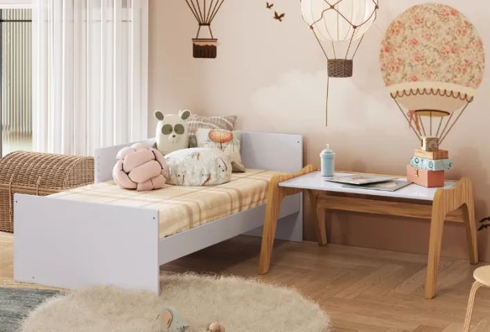 Jogo de Comoda e Berço/Cama Americano Guti 100% MDF (Novo)  - Foto 5