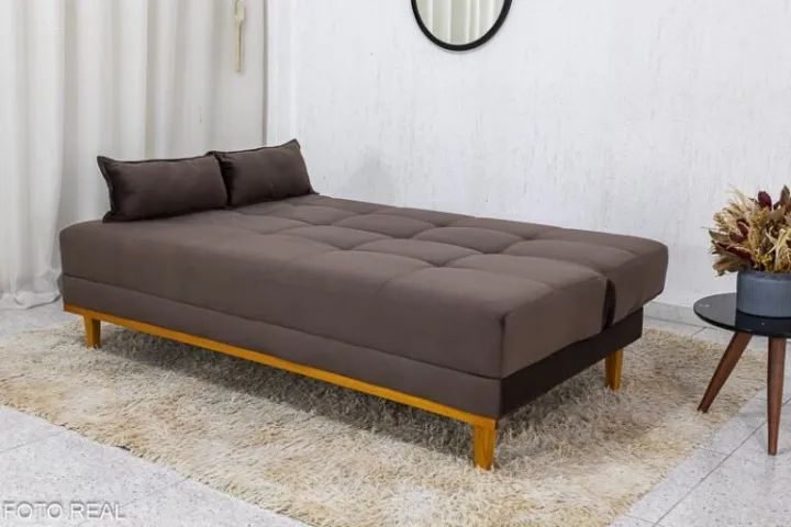 Sofá Cama Aurora Marrom - Foto 4