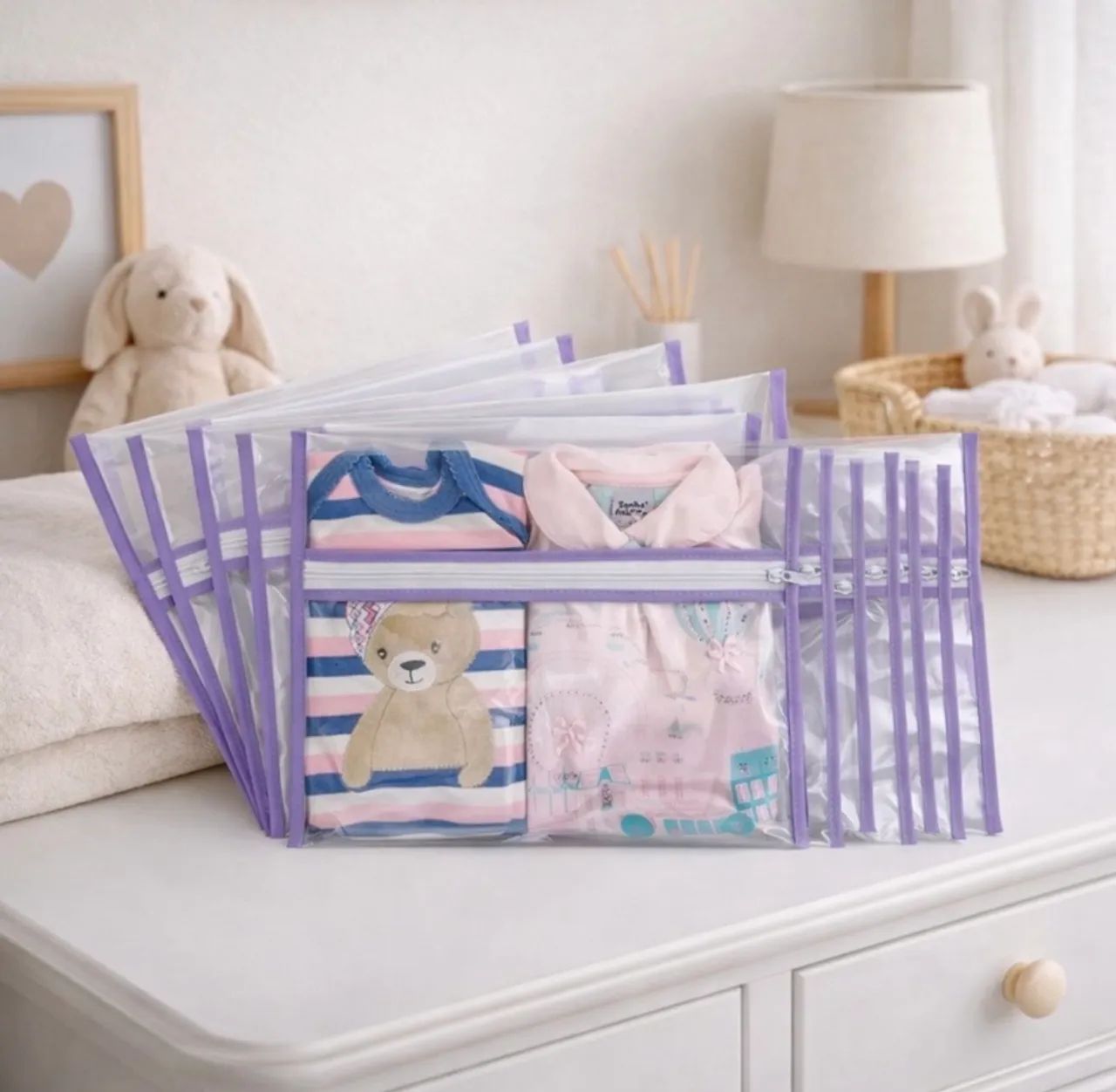 Kit 10 saquinho organizador maternidade Lilás novo