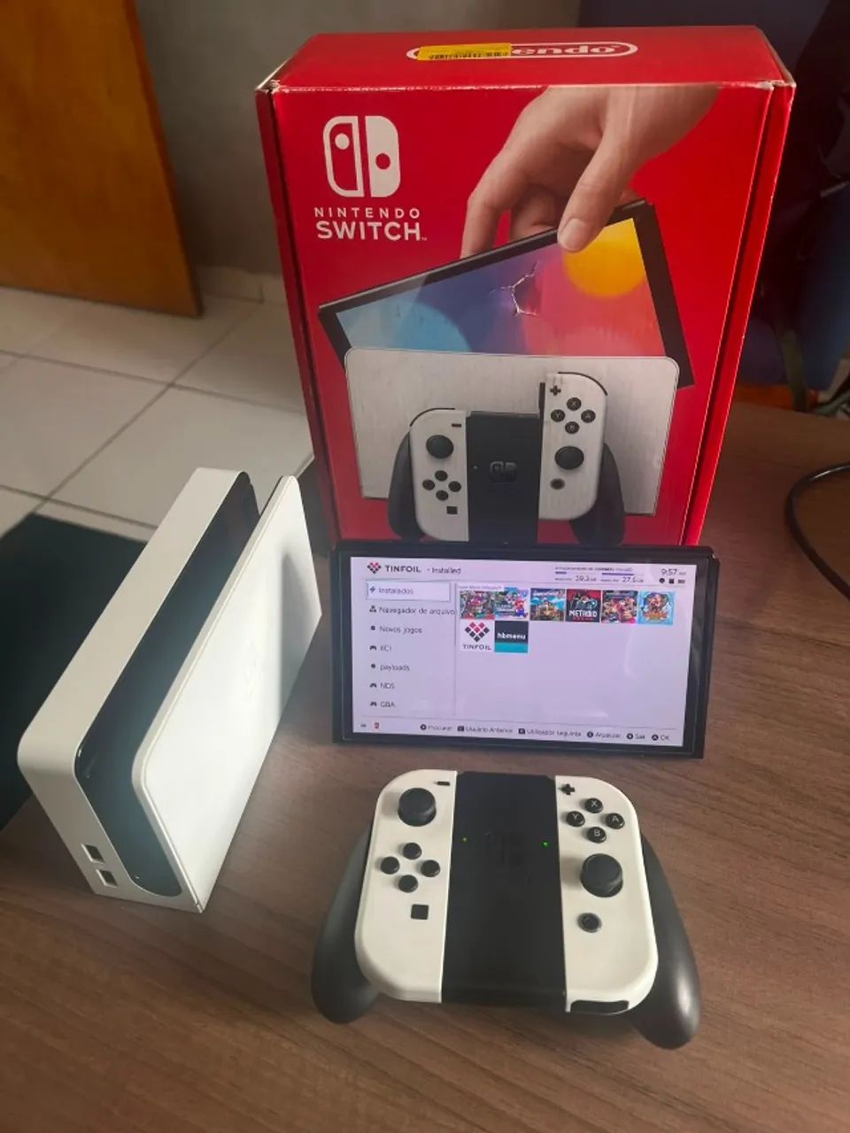 Nintendo Oled Desbloqueado com caixa - Foto 2