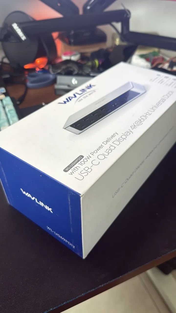 Dock Station Wavlink 19 em 1 DisplayLink - 4 Monitores 4K