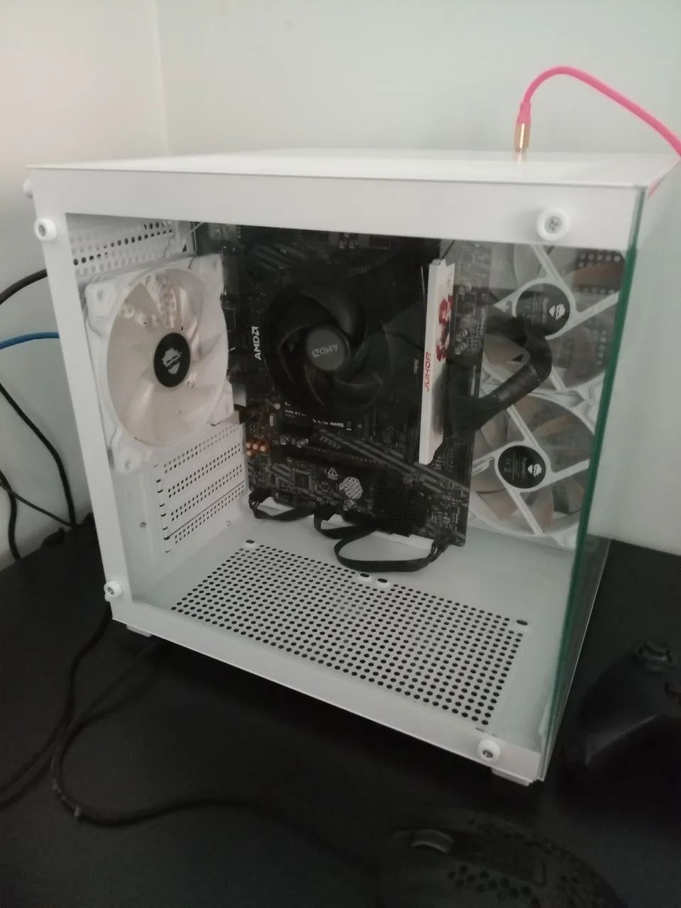 Gabinete branco gamer ninja ryomaru + 3 fans  rgb - Foto 2