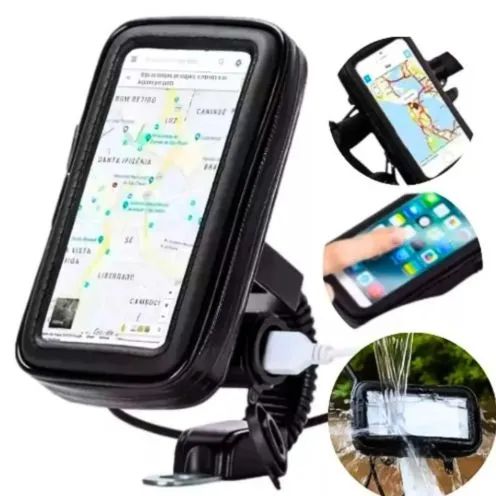 Suporte impermeável celular moto 