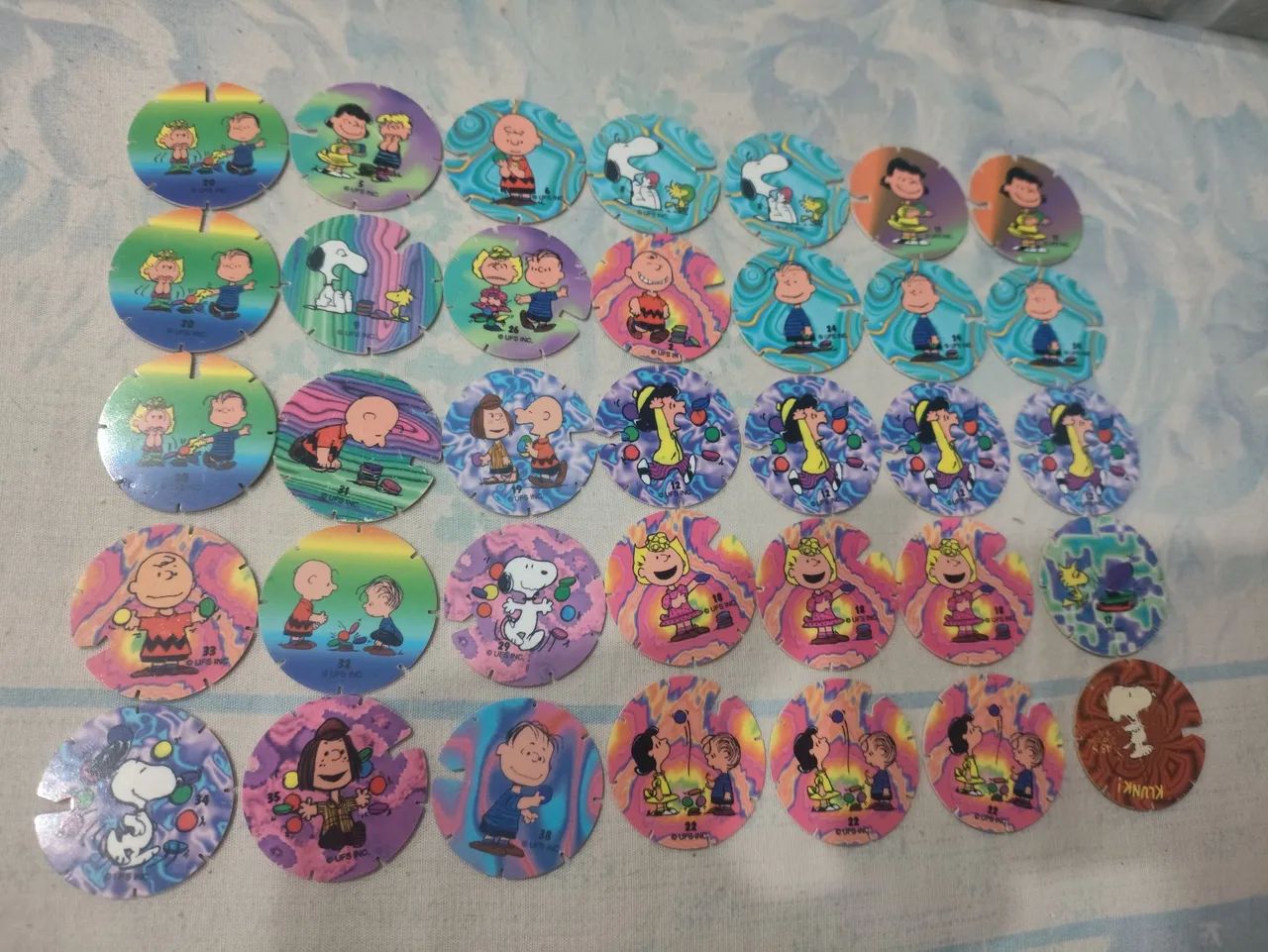 Lote tazos Snoopy frogs brilliants