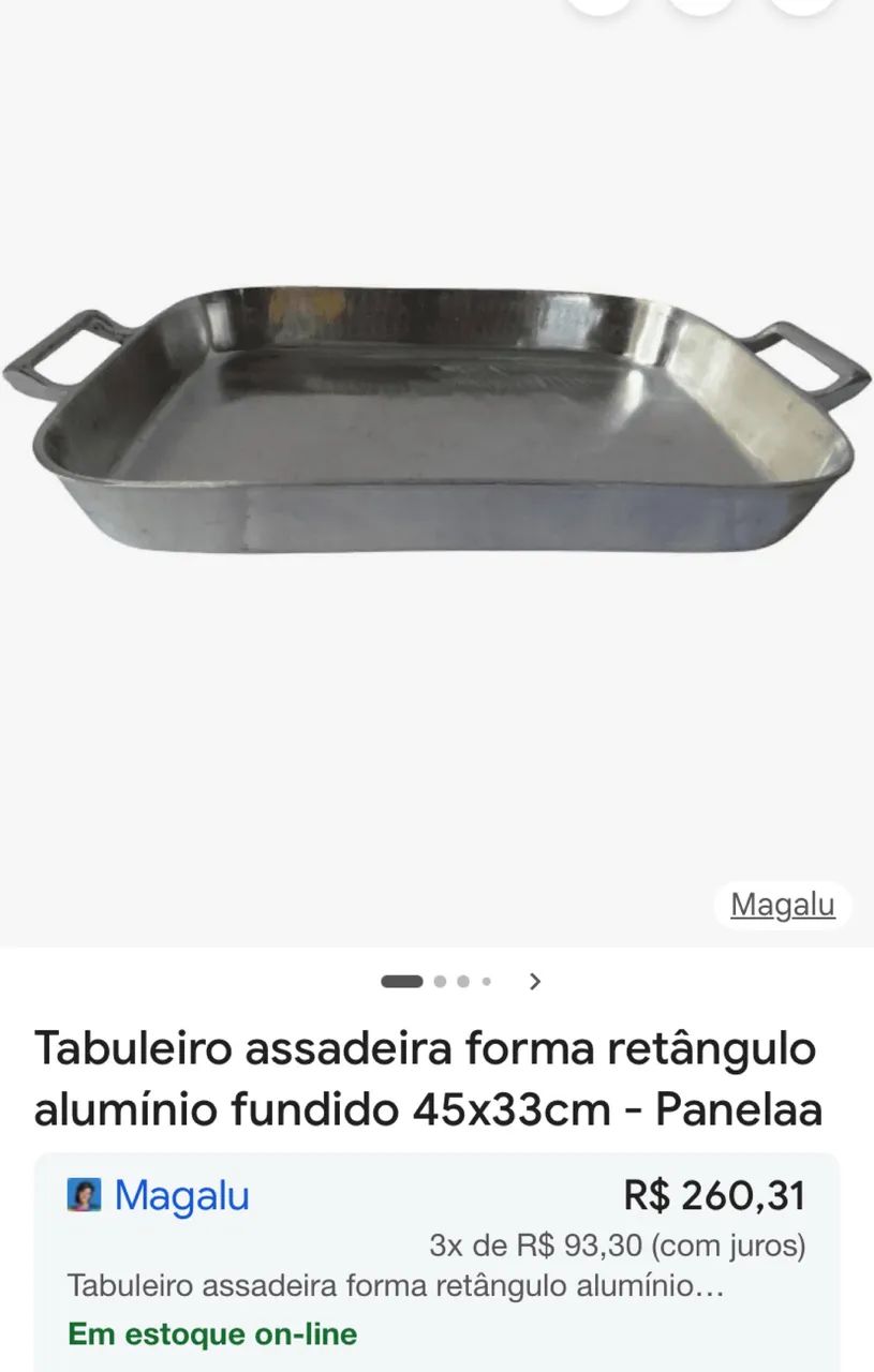 3 Tabuleiros Retangulares Alumínio Fundido 43 x 33 - Foto 3