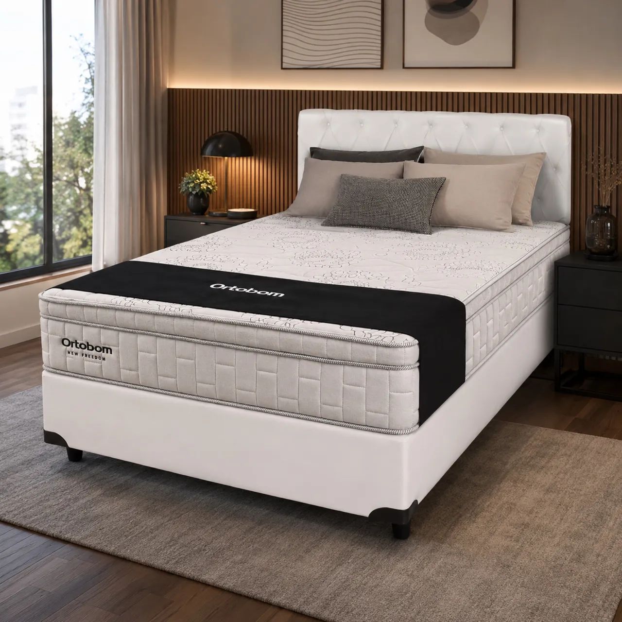Cama Box Casal New Freedom Ortobom - Molas Ensacadas e Ortopillow - Foto 2