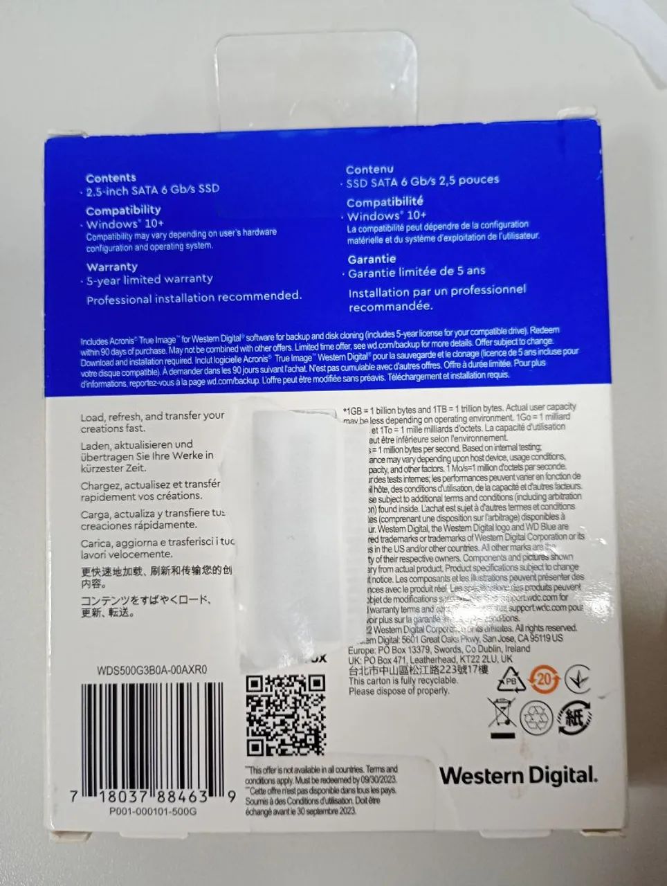 SSD WD BLUE SA510 500GB 2.5