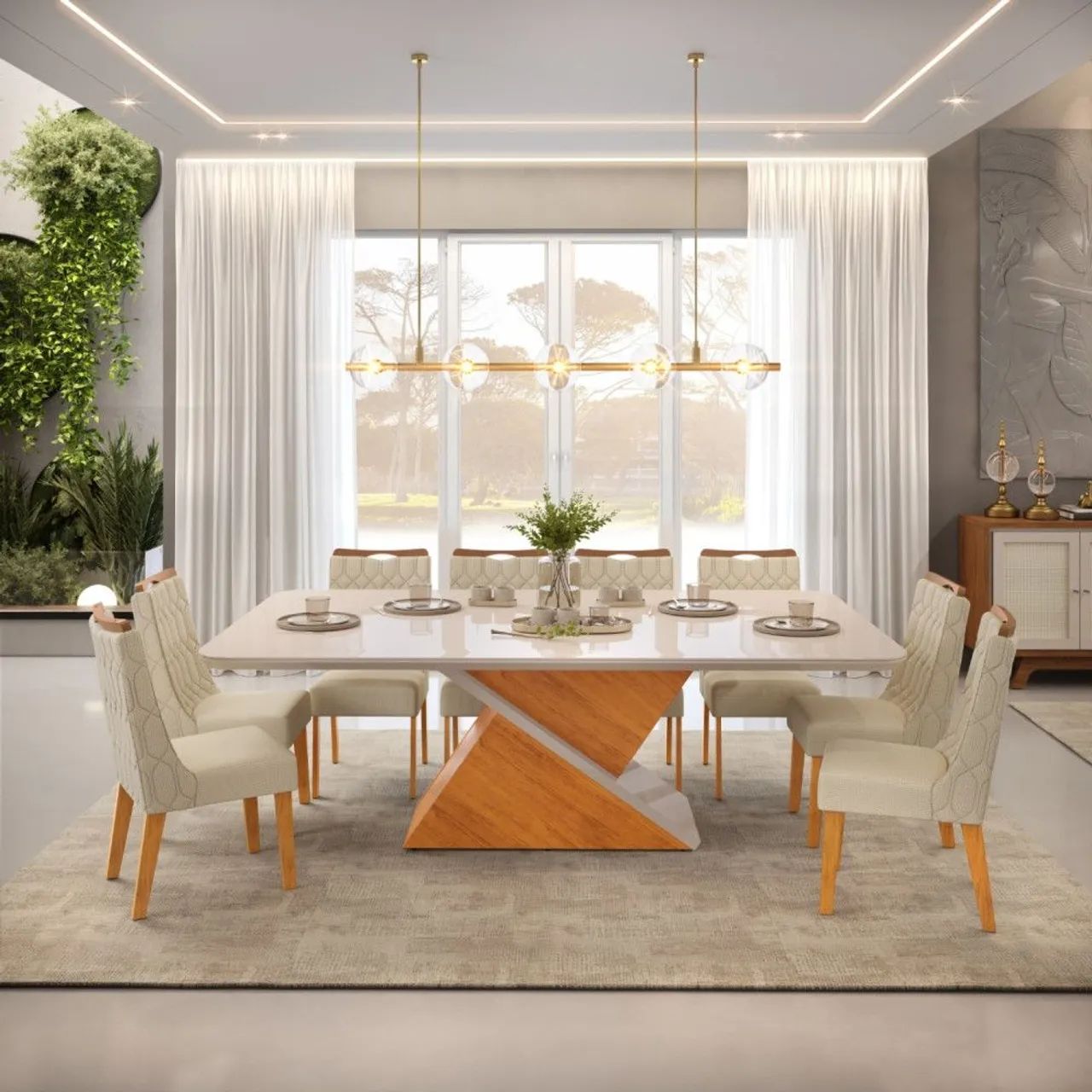 Mesa de Jantar de 8 cadeiras nova lacrada MDF 