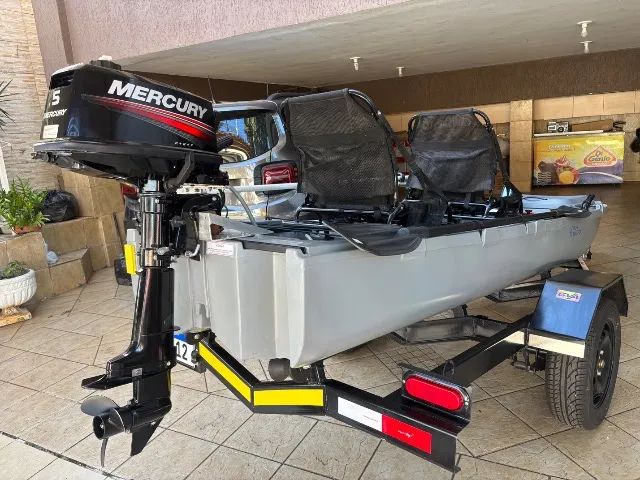 Caiaque Ark 1290, Motor MERCURY 5HP e Carreta - Foto 10