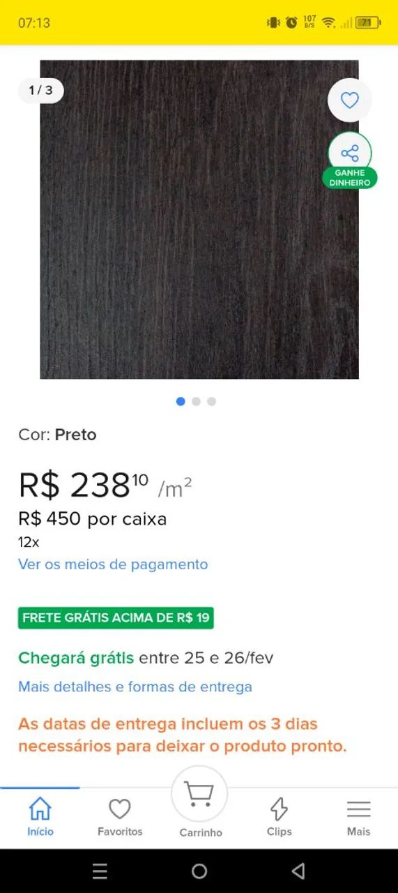 Piso laminado 12 mm novo