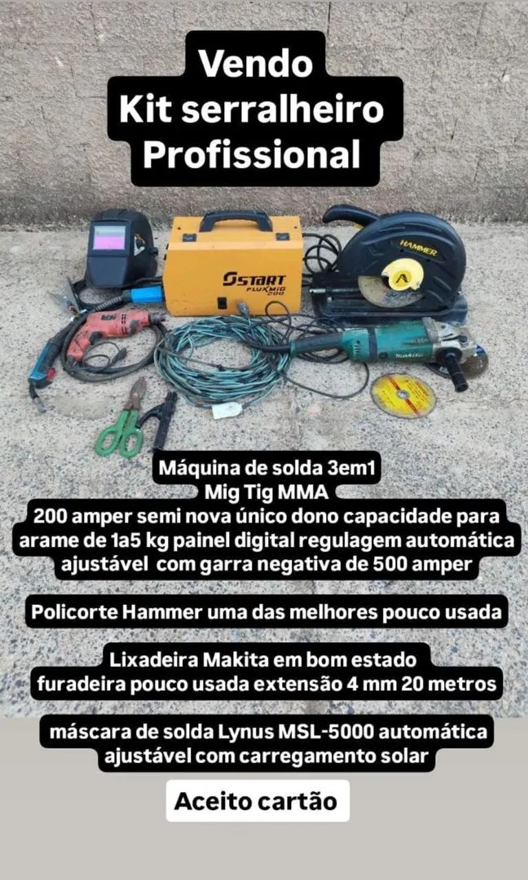 Kit serralheiro profissional completo  - Foto 3