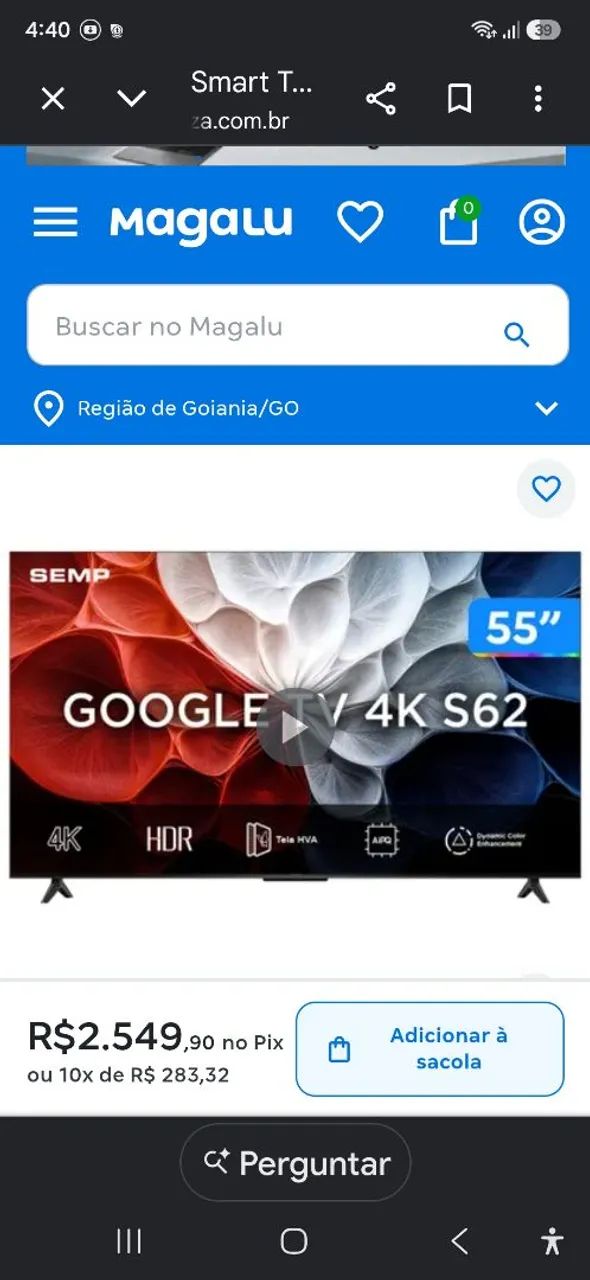 Tv semp 55p esmart 4k 