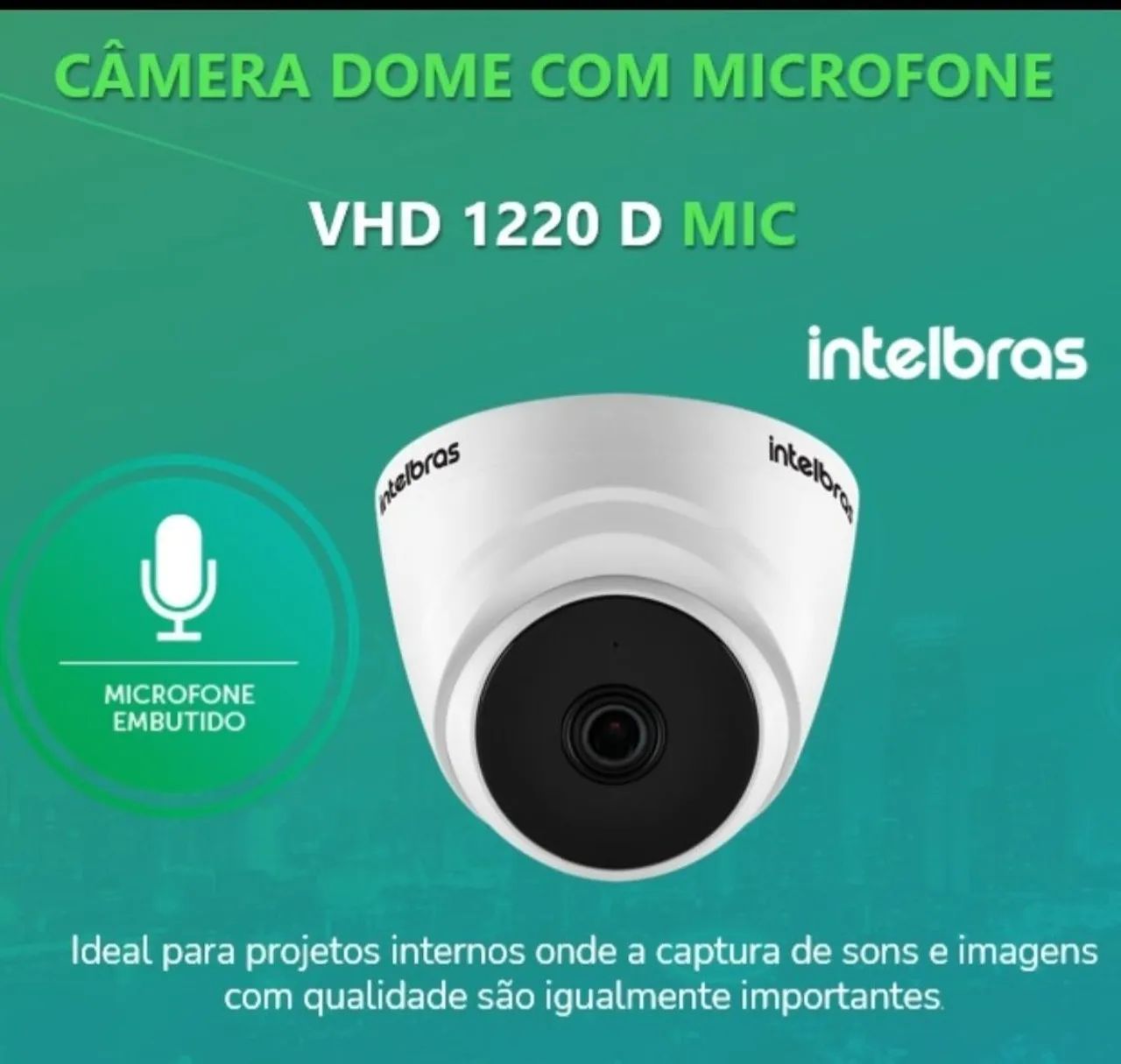Camera Intelbras microfone embutido 