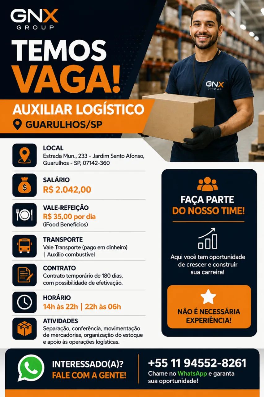 VAGA DE AUXILIAR OPERACIONAL LOGISTICO 