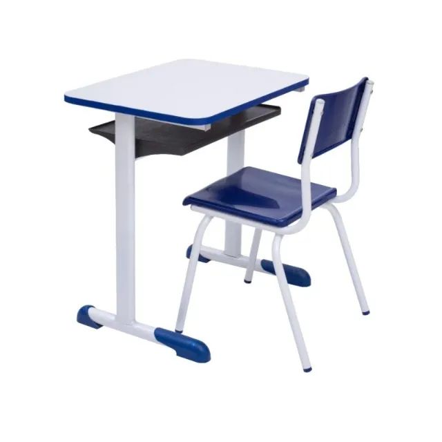 Kit Escolar Infantil Azul Mesa E Cadeira Resistente Alta Durabilidade 40091 - Foto 3