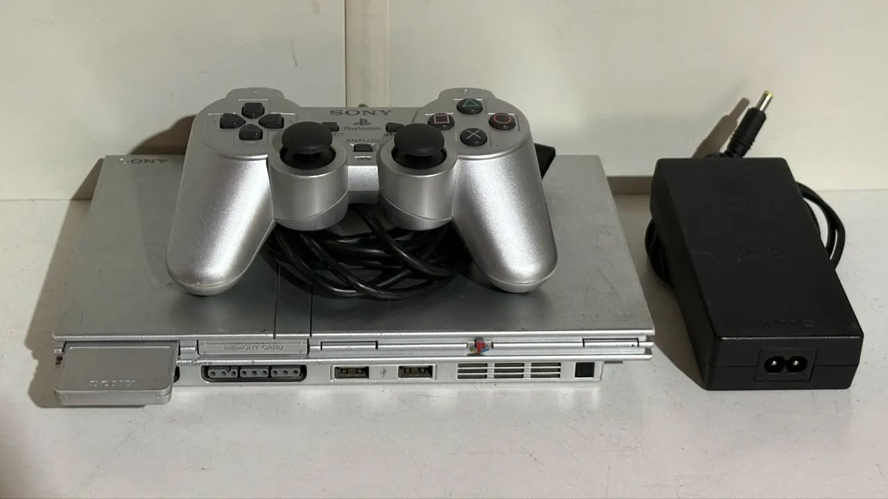 Ps2 slim prata com mod hd interno