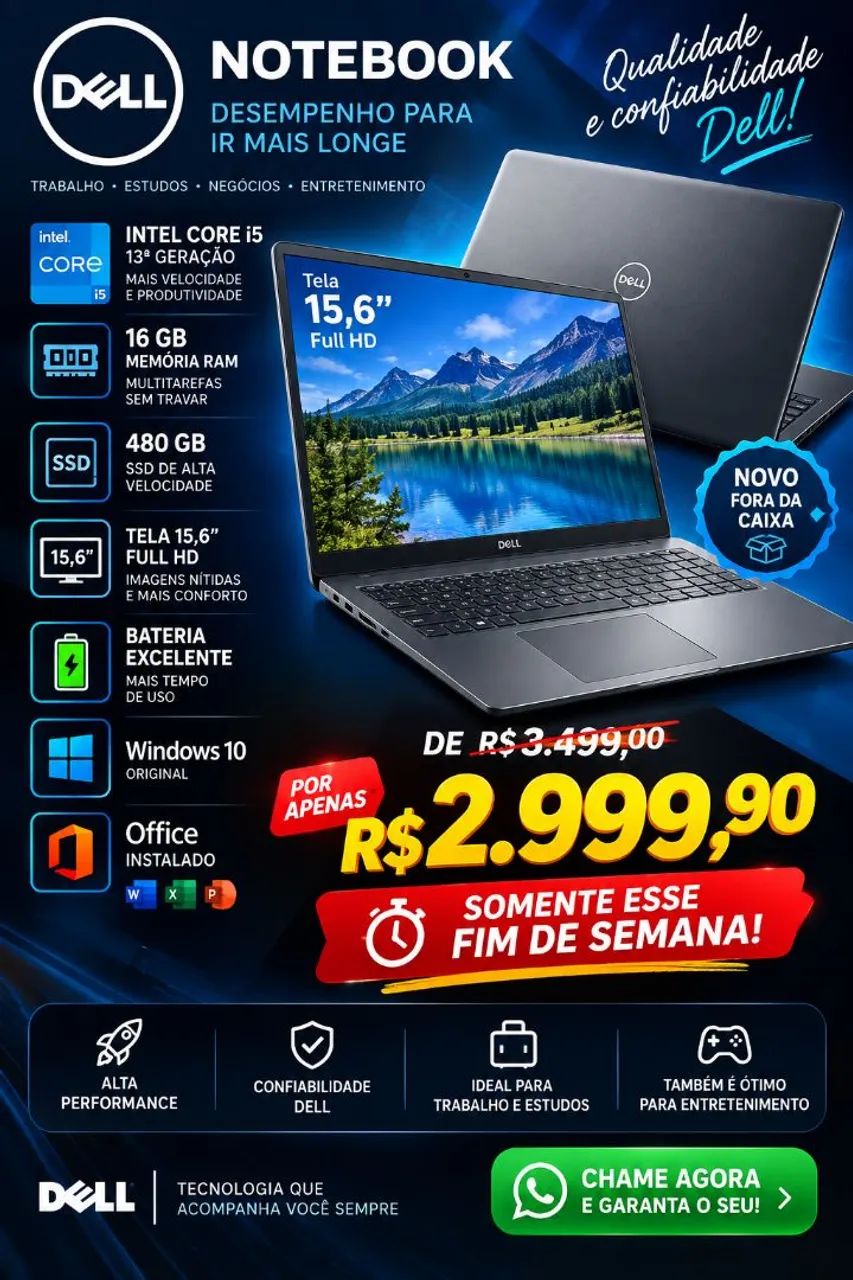 NOTEBOOKS i3, i5 e i7 ? PREÇO IMPERDÍVEL! 