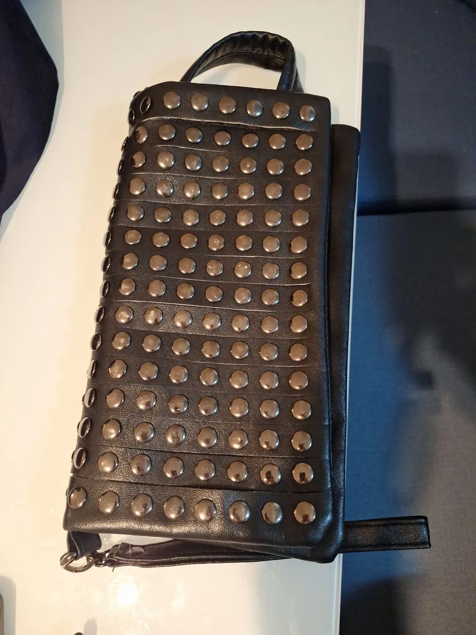 Bolsa couro tachinhas - Foto 3