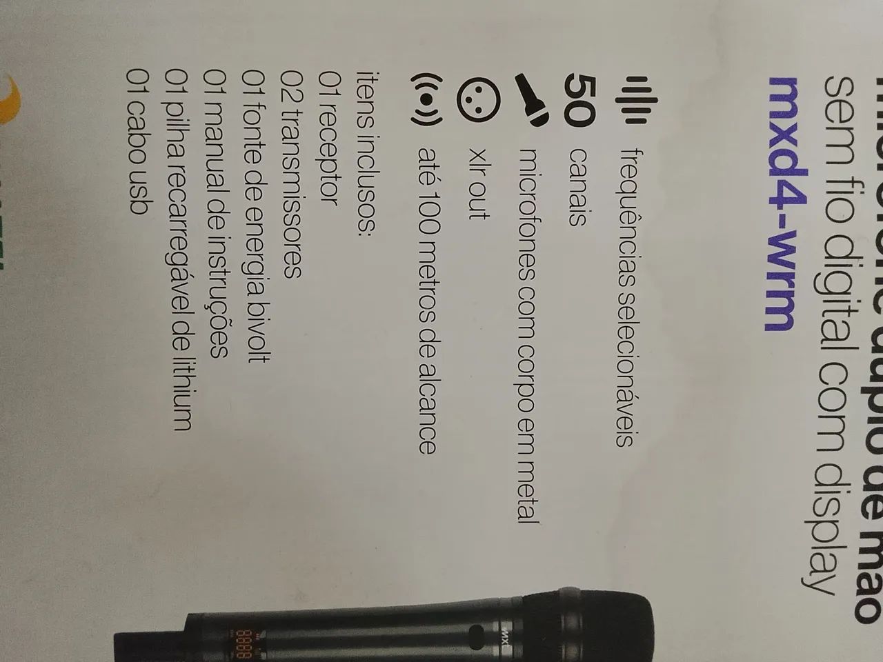 Microfone Duplo Sem Fio MXT MXD4-WRM - Foto 2