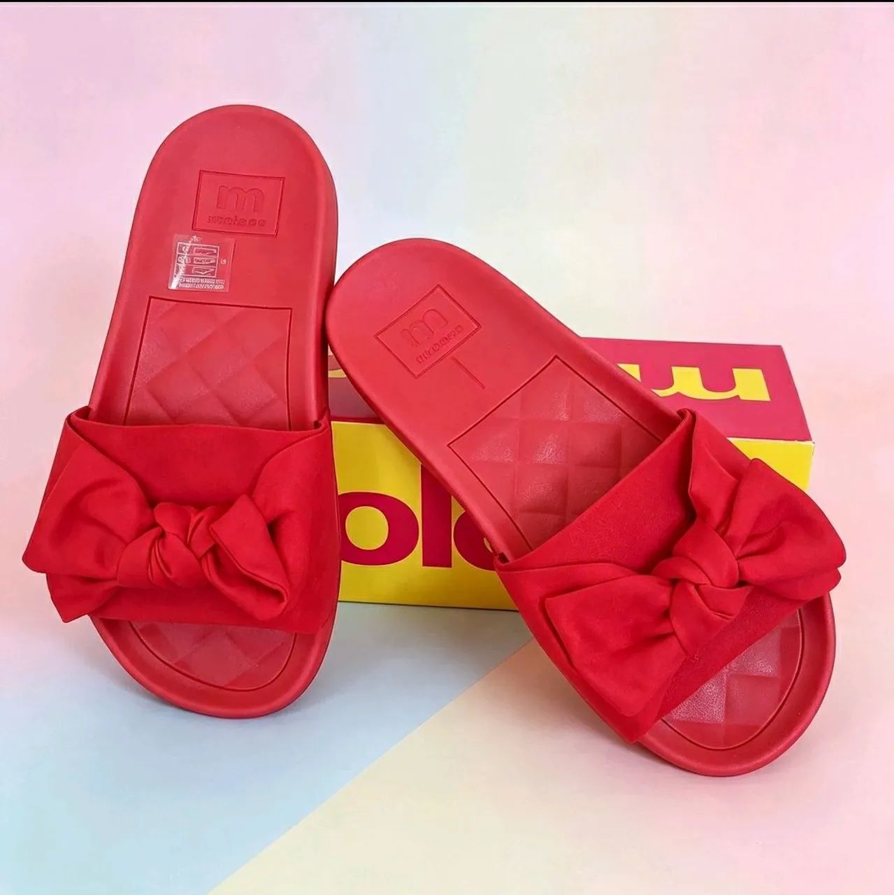 Chinelo slide moleca vermelho tamanho 36
