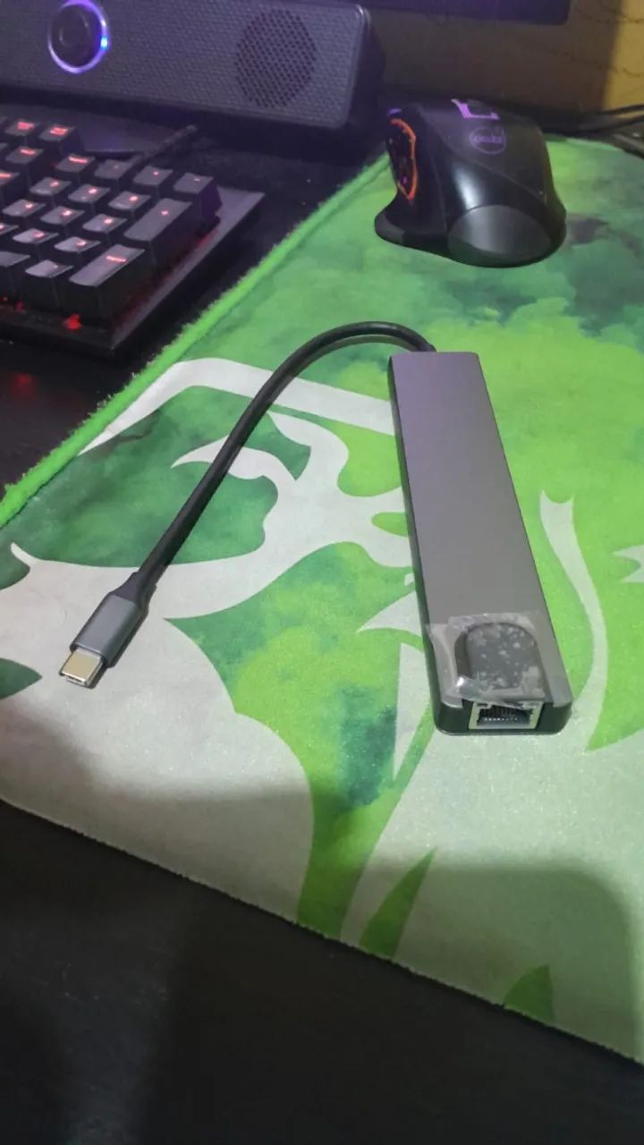 "HUB TYPE-C 8 EM 1 EM ALUMÍNIO - 4K UHD, HDMI, USB 3.0, SD/TF, RJ45 - NOVO! - Foto 5
