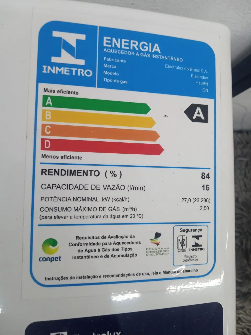 AQUECEDOR A GAS ELECTROLUX BIVOLT  - Foto 2