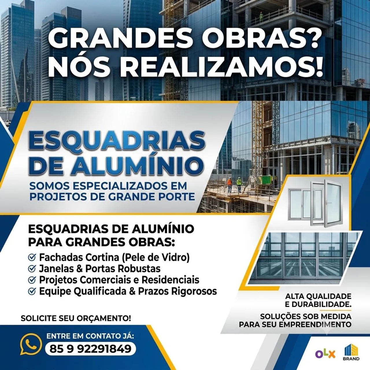Esquadrias de Alumínio para Construtoras e Grandes Obras