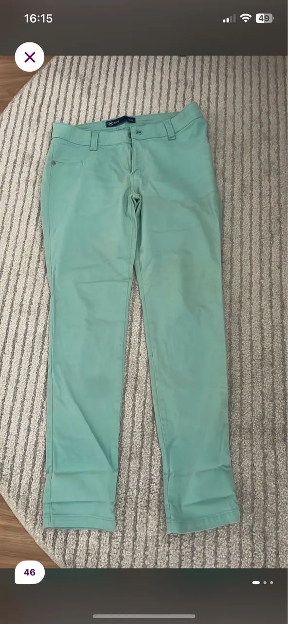Calça feminina de brim com elastano, usada uma vez TAM. 46 - Foto 2