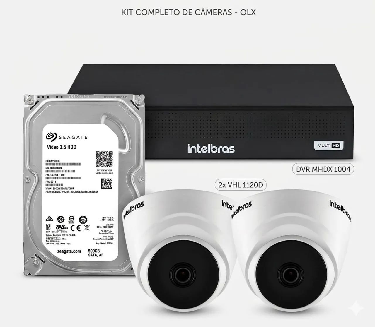 Dvr Intelbrás MHDX 1004 + HD 500Gb+ 02 Câmeras Dome - Foto 2