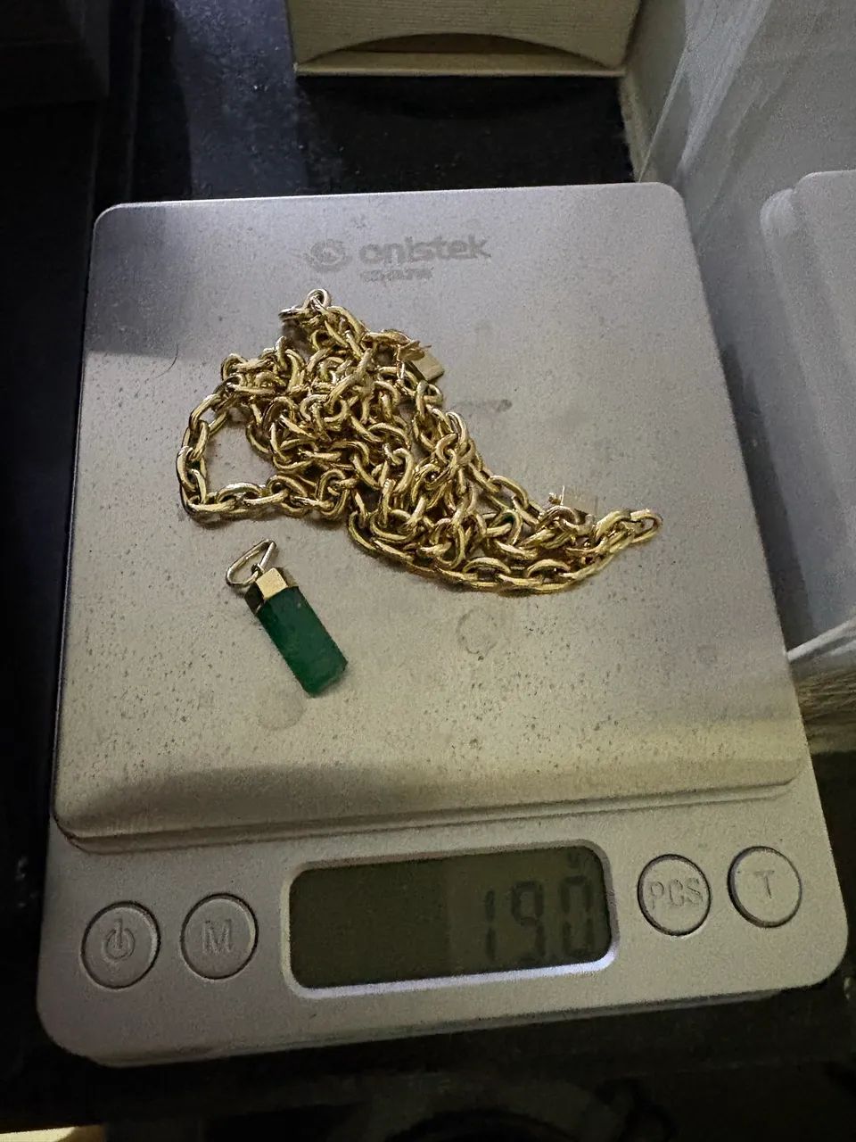 Corrente Ouro18k pingente esmeralda  - Foto 2