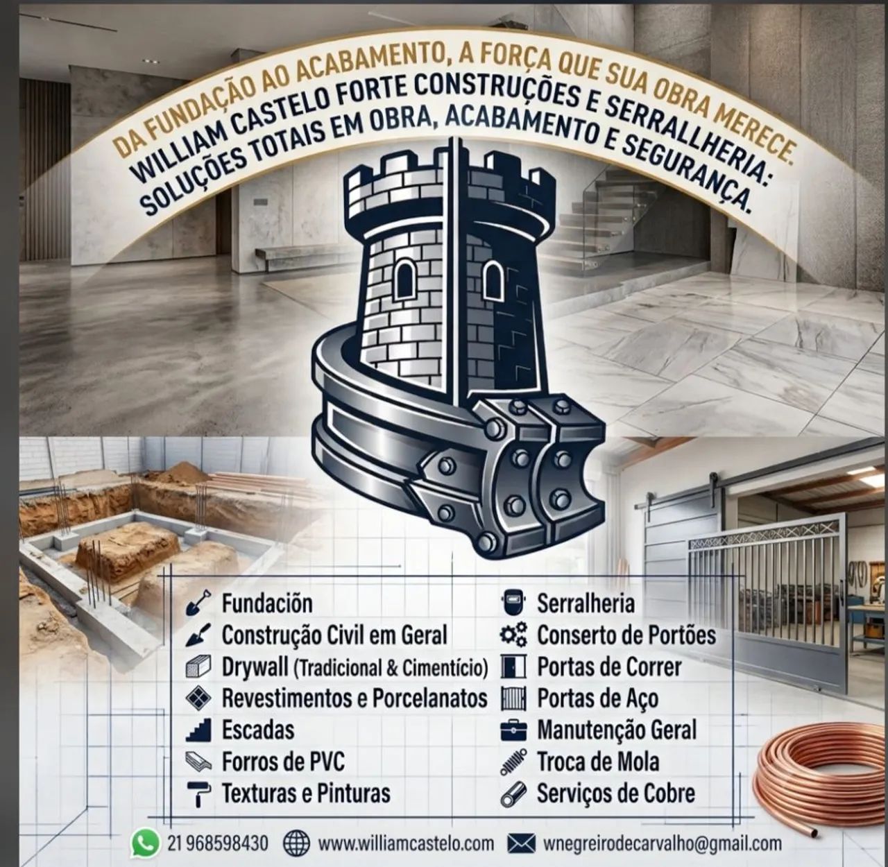 Construção civil em geral e serralheria 