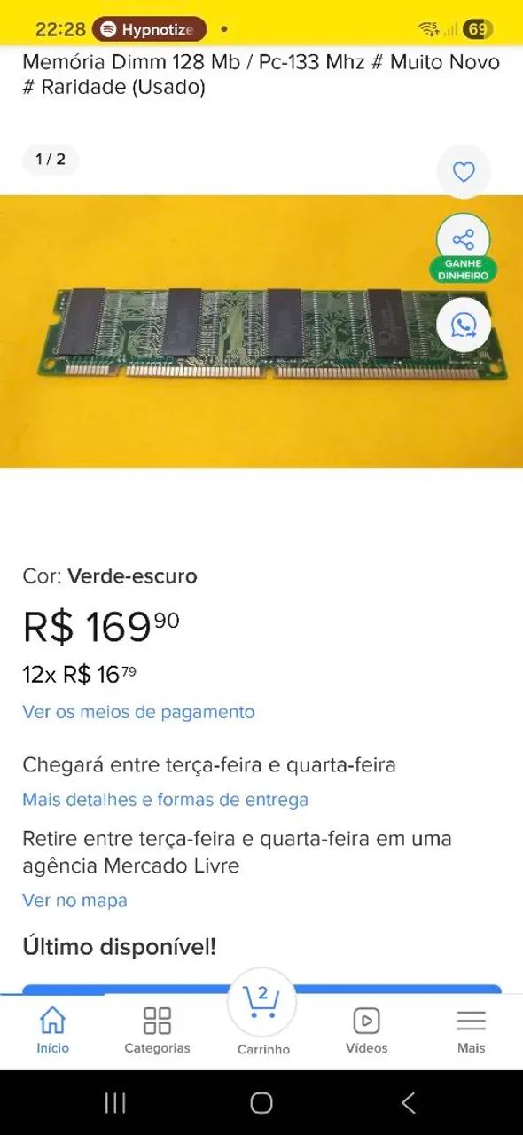 Memória ram DDR1 RARO!404816935938304003
