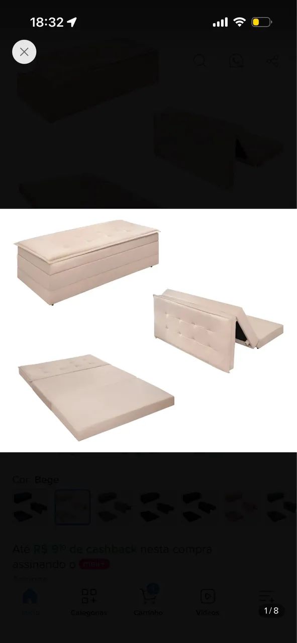 Sofá puff cama e baú  - Foto 3