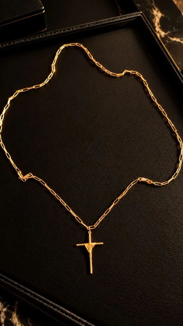 Corrente de ouro com pingente 