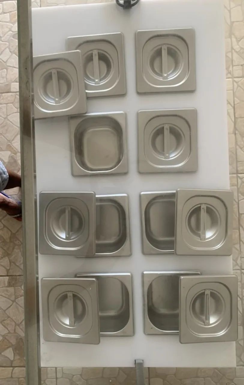 Balcao Codimentador INOX 110x50x130 Cubas Geladas - Foto 5