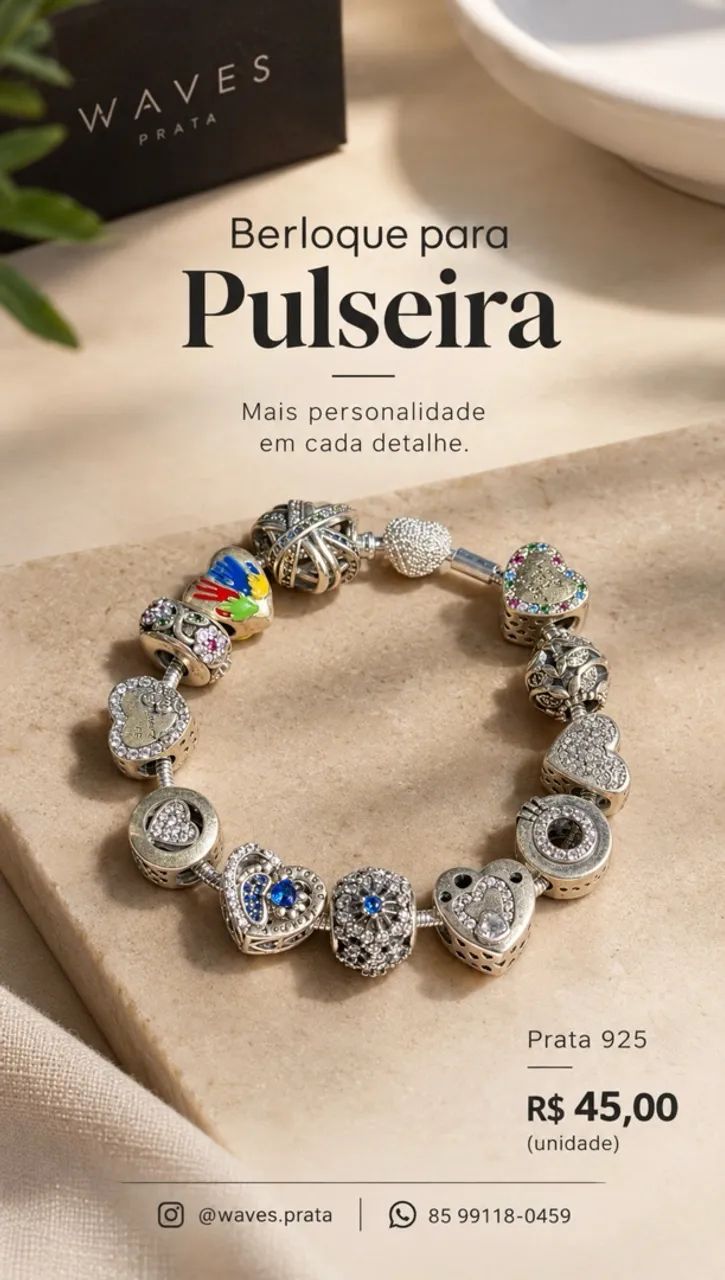 Berloque para Pulseira (unidade) Prata 925 - Foto 4