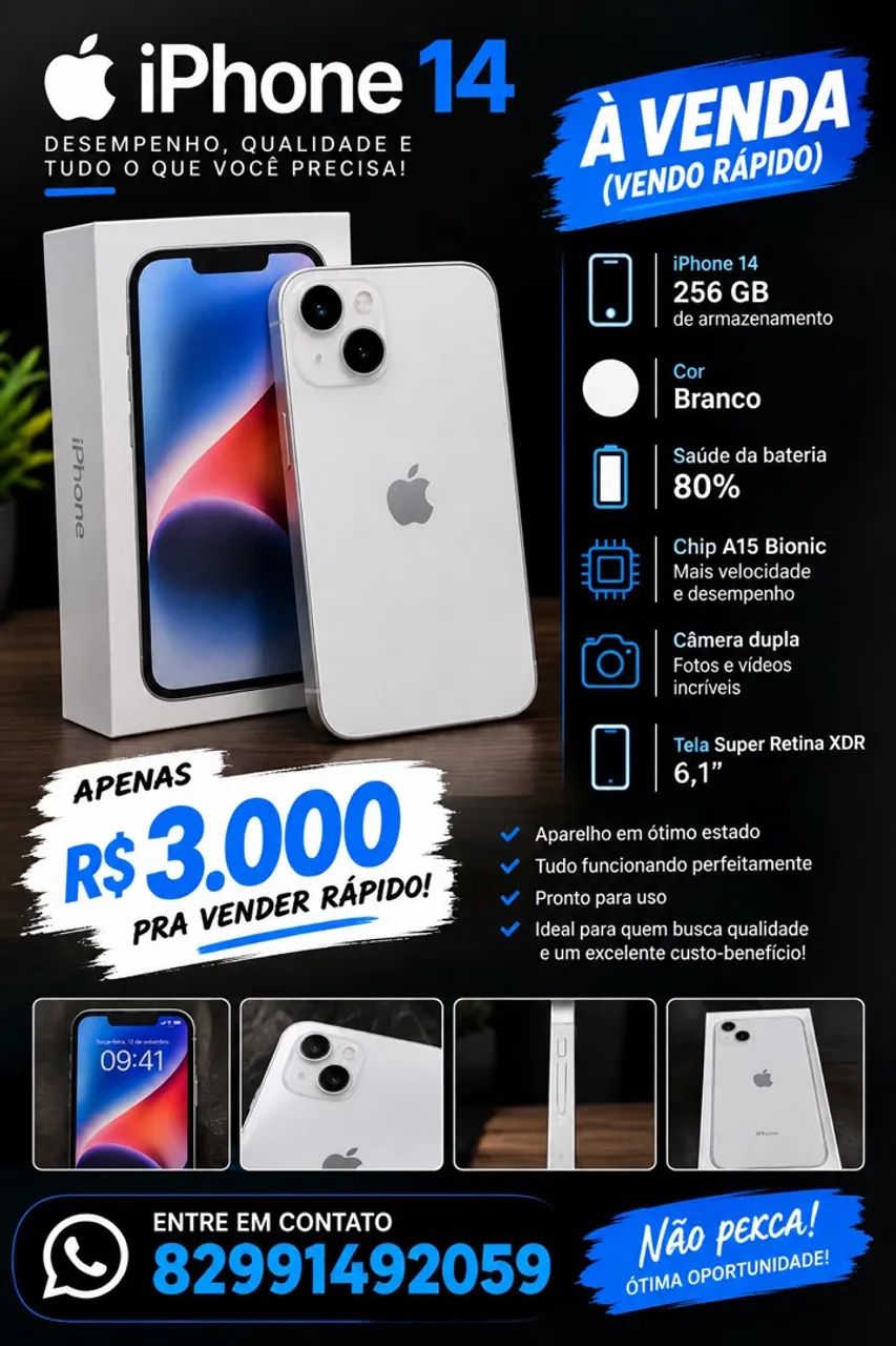 iPhone 14 256GB ? Branco - Celulares e Smartphones - Coruripe
