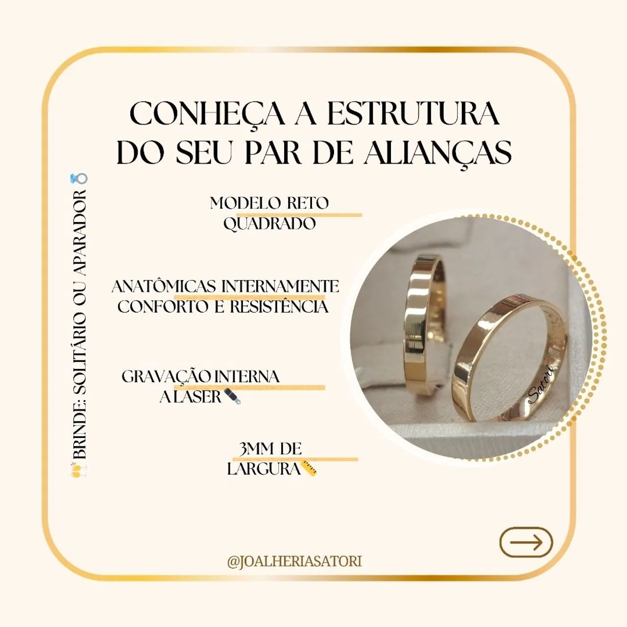 OFERTA EXCLUSIVA E LIMITADA: PAR DE ALIANÇAS DE OURO 18K 750 + BRINDE! - Foto 2